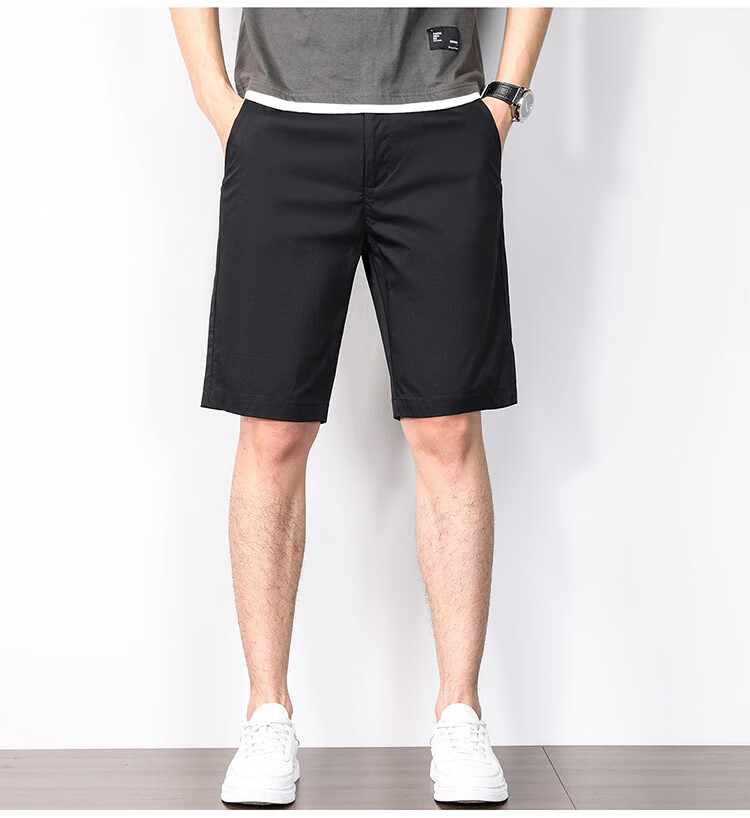 Hodo Men's Summer Fashion Simple Cotton Comfortable Breathable Versatile Five-Point Sports Work Shorts 13