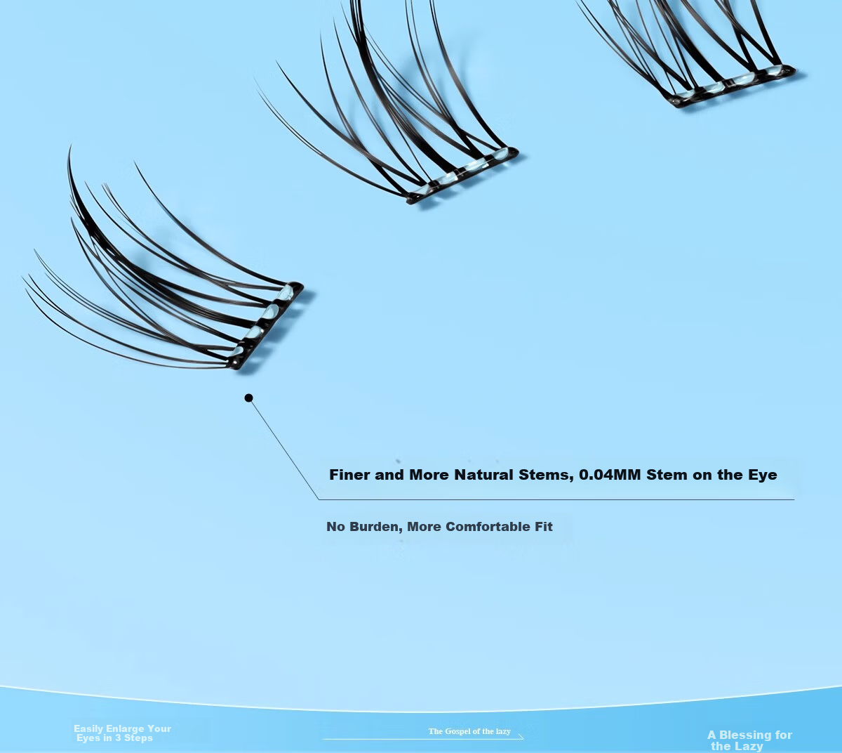 Ouyizi Self-Adhesive False Eyelashes Natural Beginner No Glue Needed Removable Segment Eyelash Clusters 120 Pieces 8