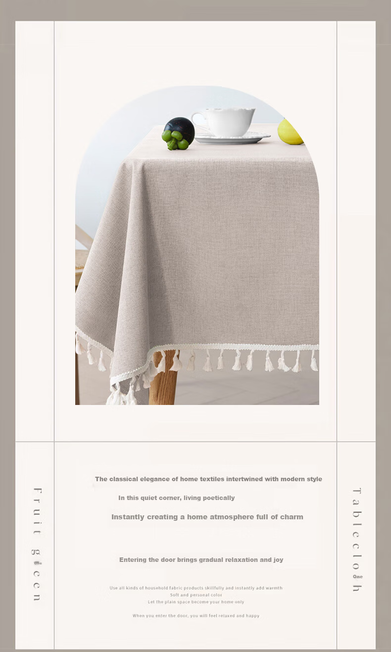 MUJI TPU Waterproof and Heat-Resistant Solid Color Tablecloth Rectangular Desk Cover 90x140cm Off-White 2