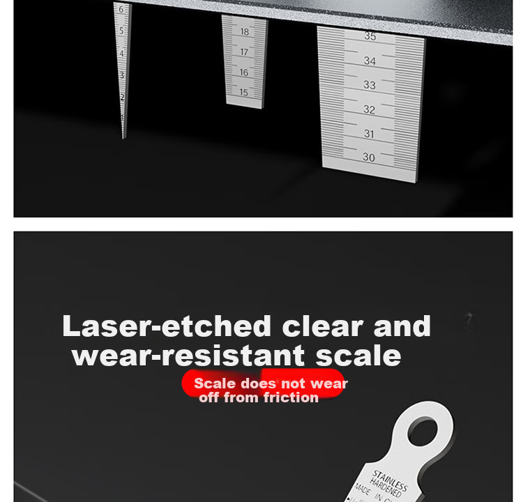 Mitz Stainless Steel Feeler Gauge Wedge Feeler Gauge Taper Gauge Hole Diameter Measuring Gauge 15-30mm 5