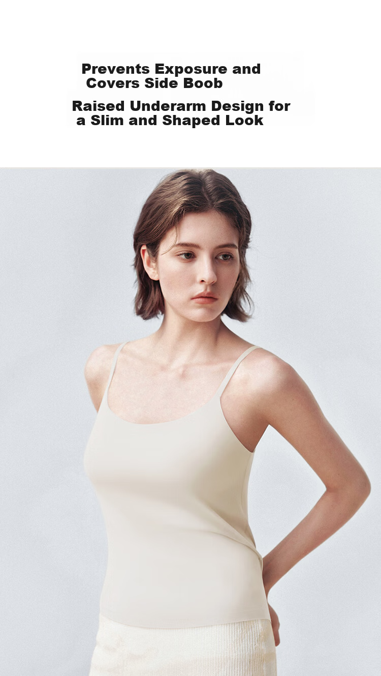 Ubras Yu Shuxin Same Style Small Milk Skin Sizeless Bra for Women with Chest Pads, Camisole Tank Top, Early Autumn Inner Wear Base Layer 16