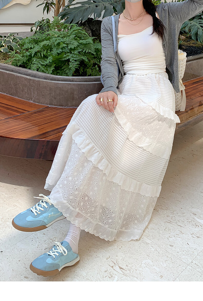 Borui White French Style Women's Skirt 2026 New Spring Summer Puff Skirt Fairy Mid-Length Ballet Cake Skirt 20
