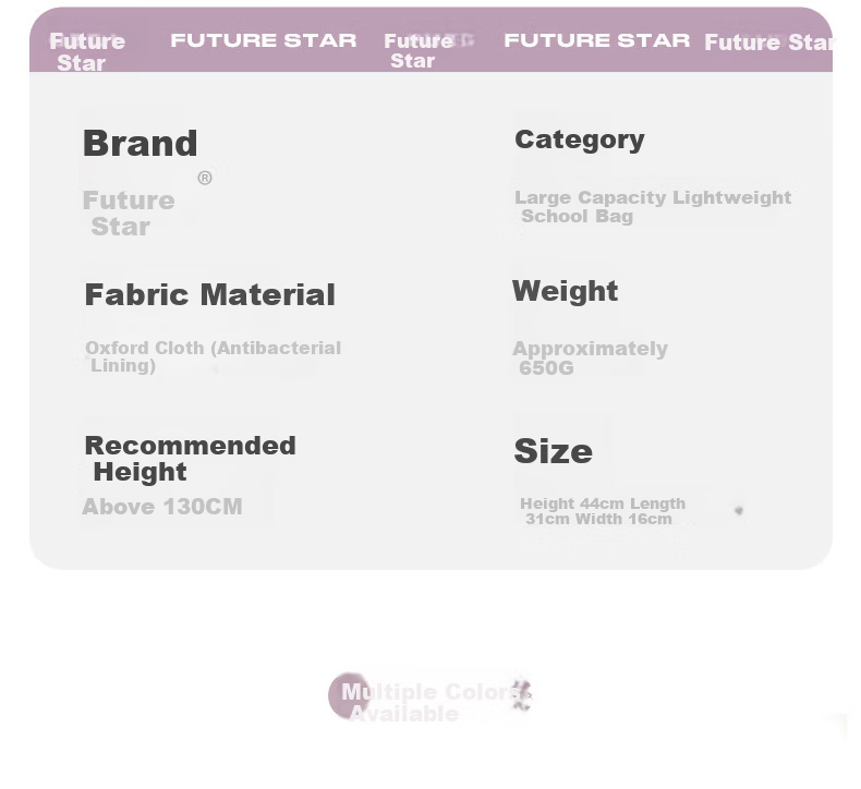 FUTURE STAR Large Capacity Lightweight Middle School Backpack Girls Ergonomic Casual Primary School Boys Shoulder Bag Mauve Pink 8