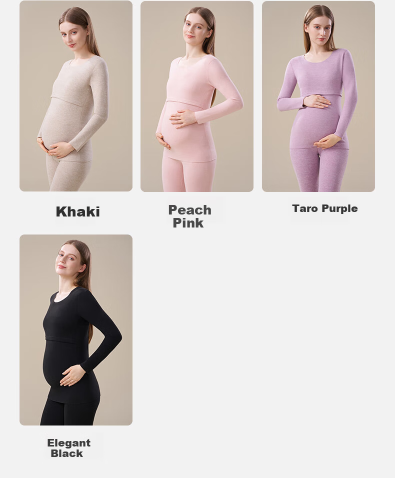 MiiOW Maternity Thermal Underwear Set for Women Postpartum Nursing Velvet Autumn Winter Plus Size Confinement Wear 29