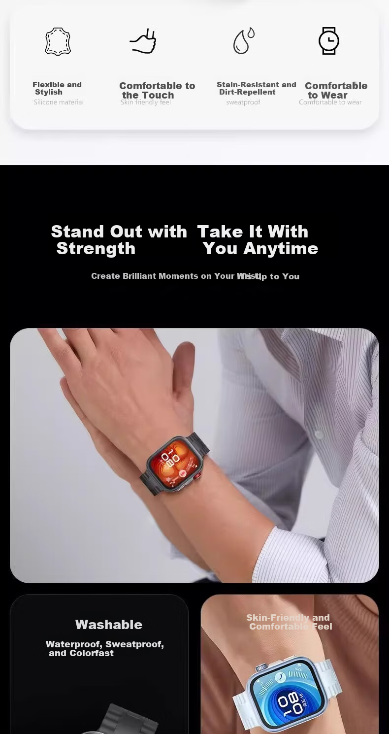 Iboann Compatible Huawei FIT4 Watch Strap WatchFit4 Pro 3D Wave Pattern Silicone Universal FIT3 Wristband Unisex Waterproof Accessory Rhythm Black 2
