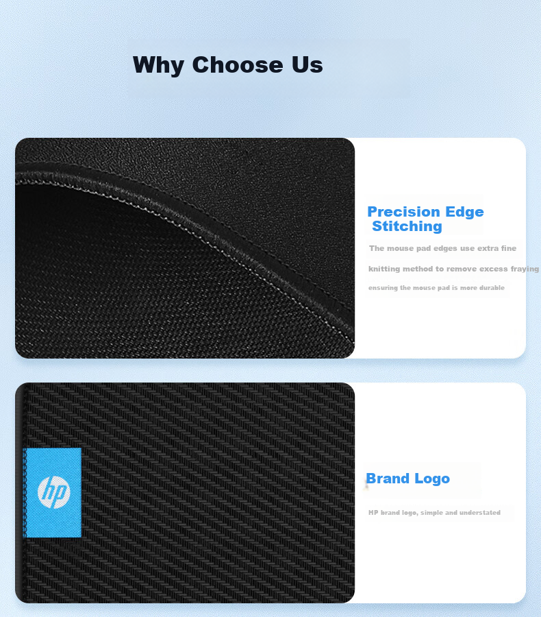 HP PD1 Mouse Pad Gaming FPS Durable Office Home Student Dorm Laptop Thickened Small Desk Mat with Edge Lock 4