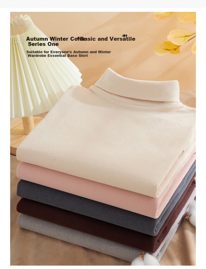 LangSha Thick Turtleneck Base Layer Top for Women, Fall/Winter 2025 New Product, Antibacterial Thickened Turtleneck Long-Sleeve Warm Base Layer Sweater 9