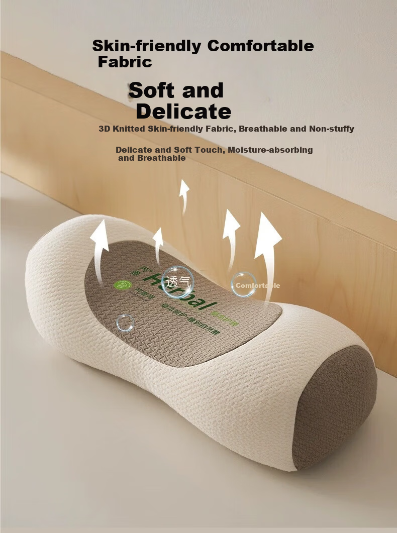 Chuangmaishi [Class A] Cervical Pillow Neck Support Pillow 100% Buckwheat Pillow for Men Anti-Curved Traction Round Pillow Nap Pillow 7