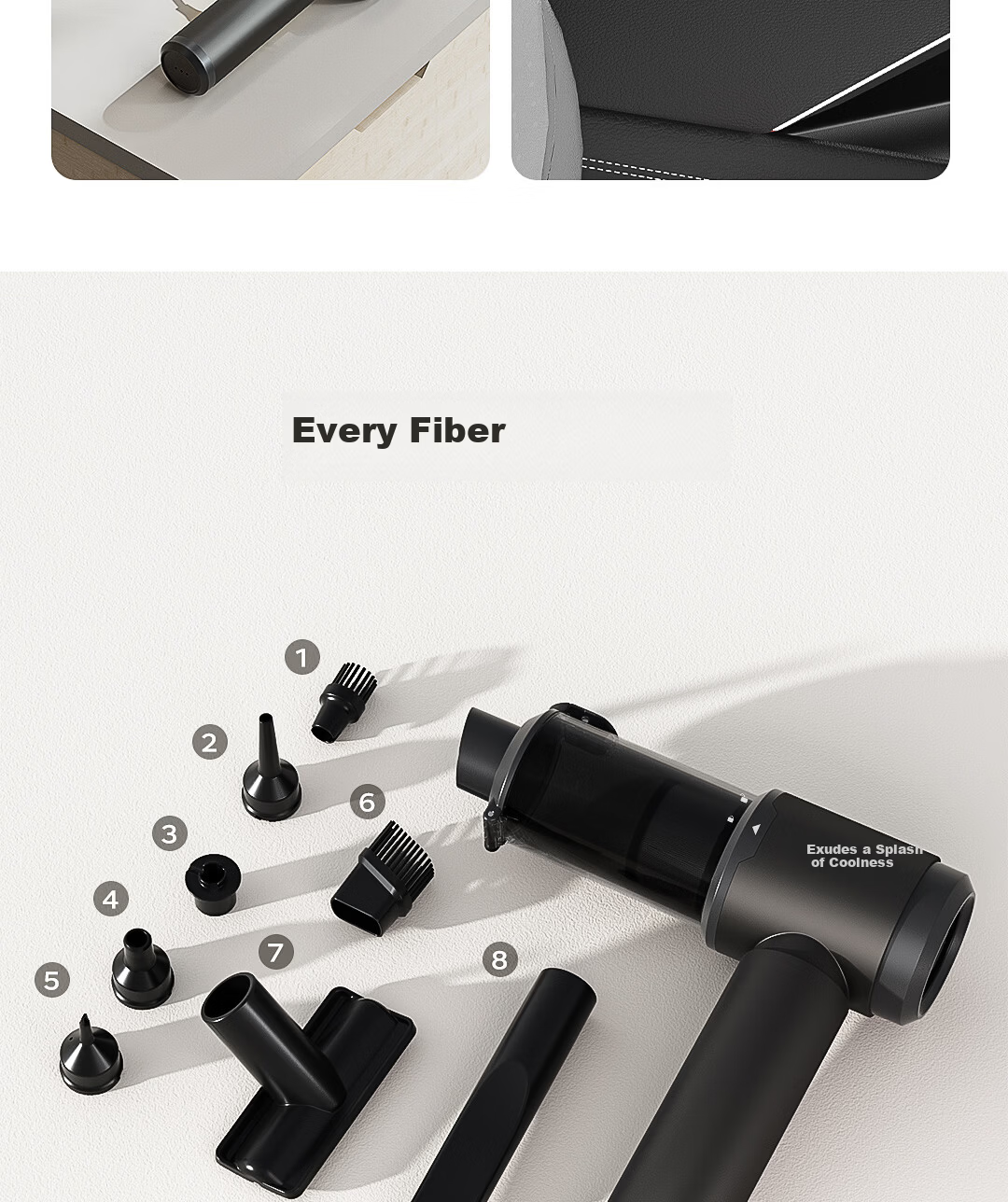 Deli Car Vacuum Cleaner High Suction Handheld Blower and Vacuum Wireless Powerful Portable Outdoor Car and Home Use 15