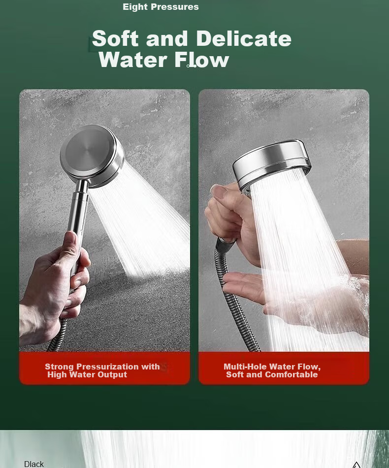 Meiqisheng [Germany] 304 Stainless Steel High-Pressure Single-Head Handheld Shower Head with Universal Interface 4