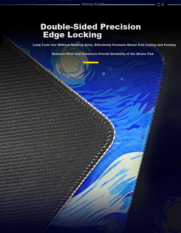 Dareu Gaming Mouse Pad FPS Smooth Thickened Precision Edge Locking Washable Large Keyboard Desk Mat Starry Night 800x300mm 5