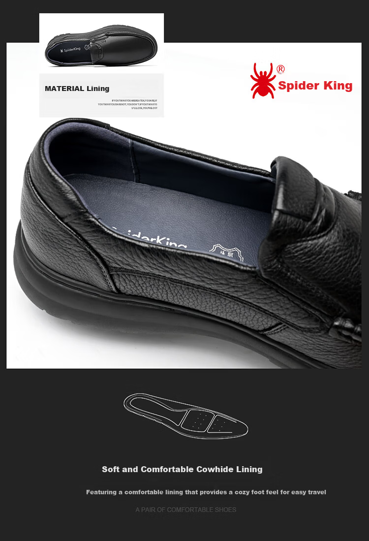 SPIDER KING Business Casual Suede Slip-On Soft Fashion Men's Loafers 2QA250146 Black Size 39 7