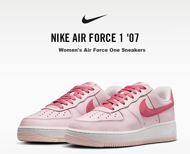 Nike Women's Air Force 1 AF1 Sports Sneakers IO8755-600 Rose Red Size 38.5 1