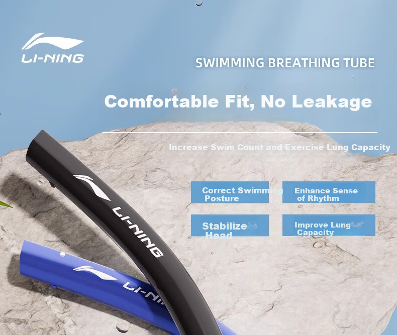 Li-Ning Professional Swimming Snorkel for Training, Adult and Kids Underwater Freestyle Breathing Tube 1