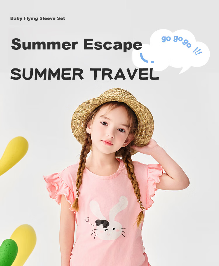 Badibadi Summer Baby Toddler Girls Cotton Short Sleeve T-Shirt and Pants Set Lightweight Breathable Doll Baby Size 90 1
