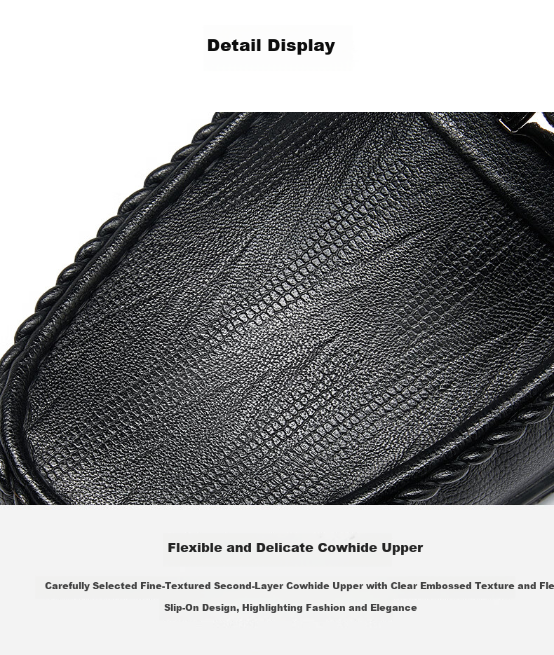 HLA Casual Leather Shoes for Men, Slip-On Soft-Soled Loafers HAAPXM1EAL058 Black Size 41 6