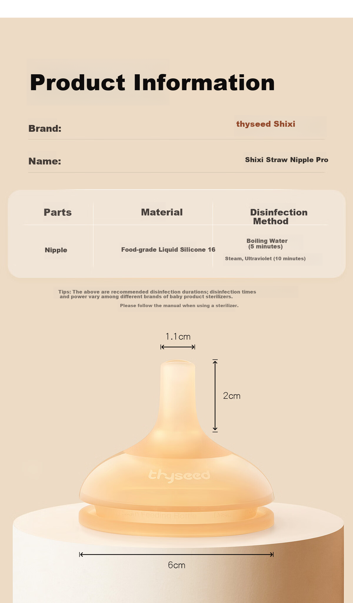 Shixi Straw Nipple [Special for Breastfeeding Bottle] (Gravity Ball Installable for 12 Months and Above) 14