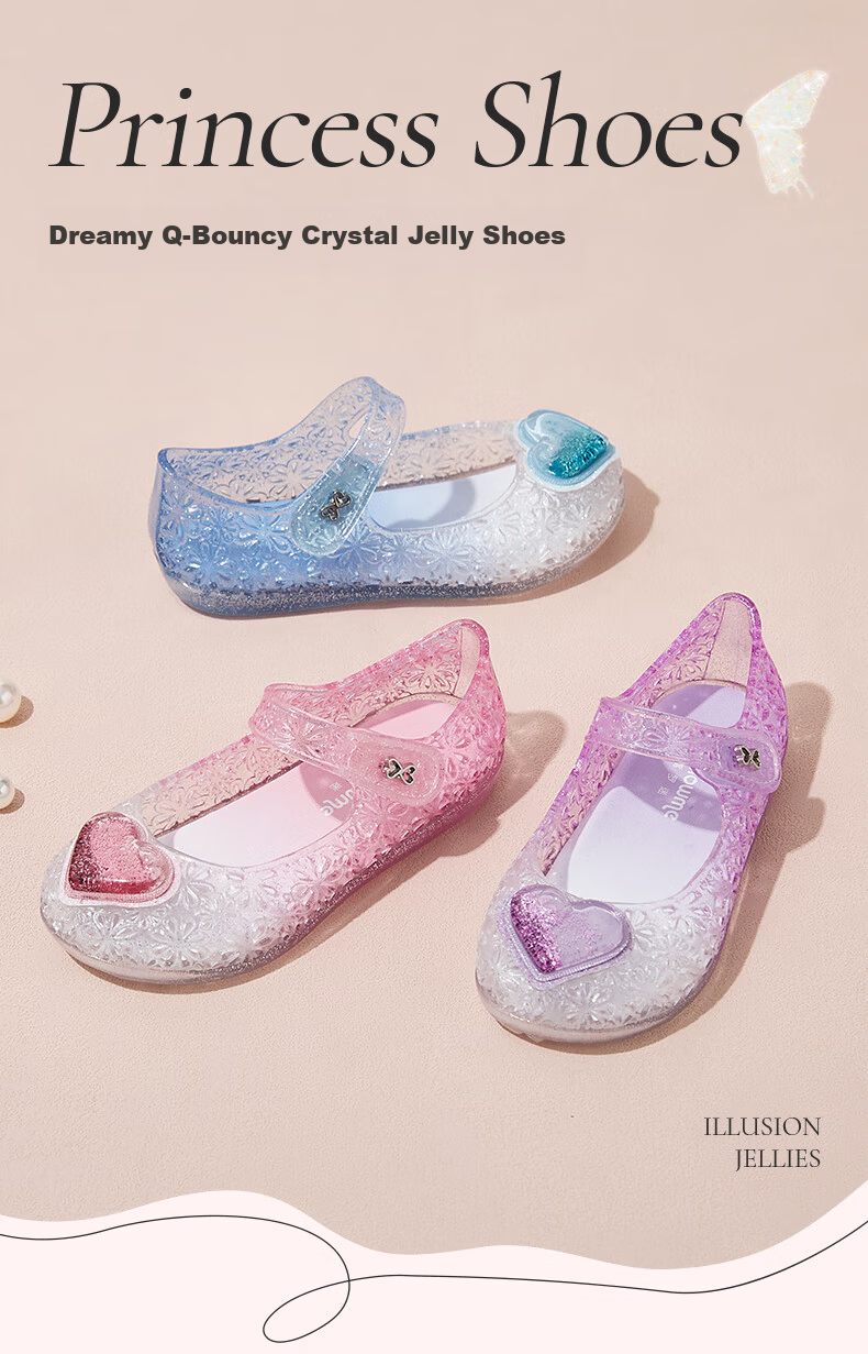 Follow Me Girls' Sandals Children's Jelly Shoes Princess Style Shoes Soft-Soled Non-Slip Casual Shoes Light Blue Size 30 1