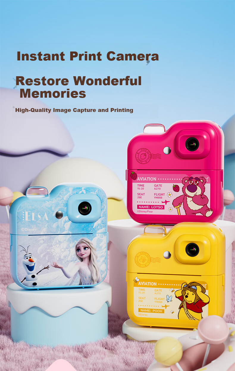 Disney AI Instant Print Camera Color Instant Camera for Kids AI Object and Character Recognition Photo Doodle Birthday Gift 64GB Zootopia Edition 1
