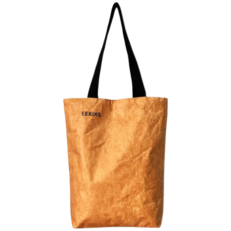 EEKIKS DuPont Paper Canvas Bag, Fashionable Canvas Tote Bag, Eco-Friendly Shopping Bag, Shoulder Bag, Handbag, Kraft Paper Color