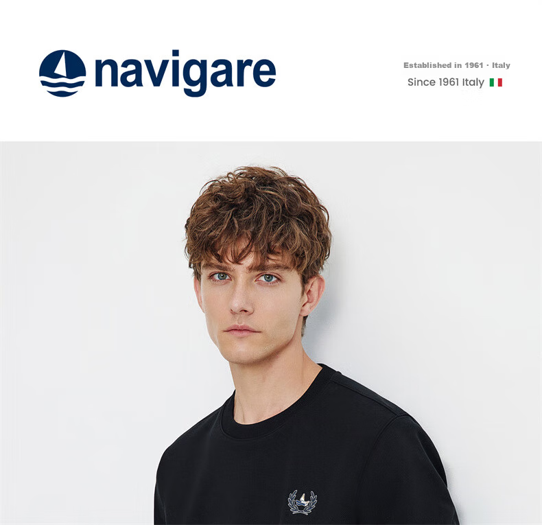 Navigare Italian Small Sailboat Autumn Winter Men's Fleece Lined Crewneck Skin-Friendly Warm Innerwear Top 1135805302 1