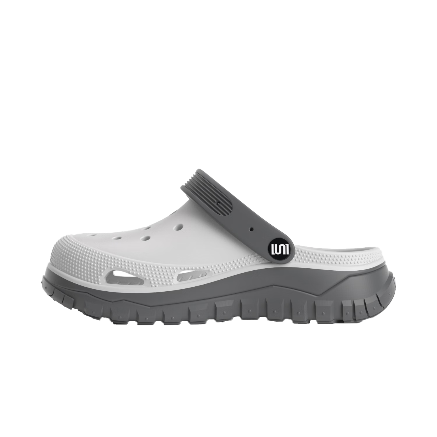 AMAZE-LULU Men's Two-Tone Clog Summer New Thick-Soled Non-Slip Outdoor Beach Sandals Gray Size 44-45