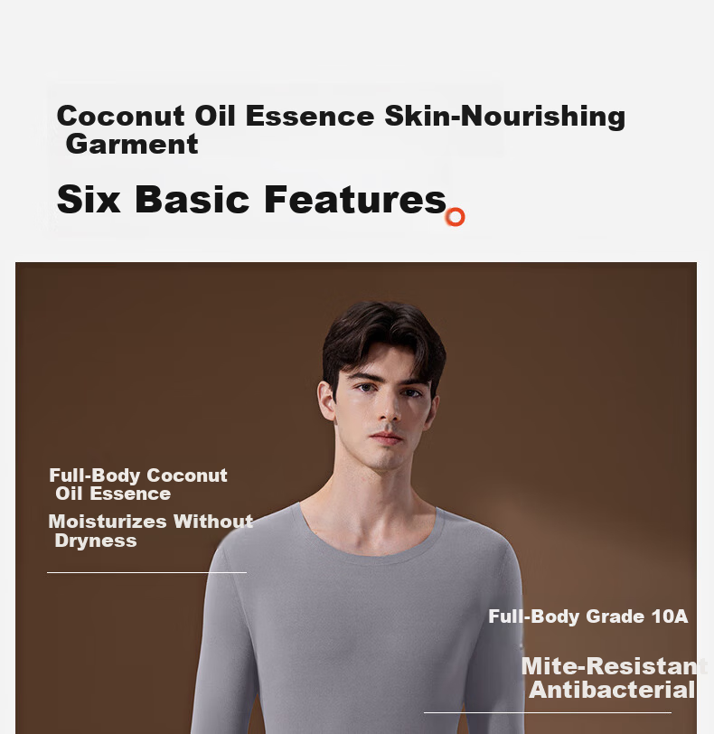 Modal Class A Seamless Brushed 10A Antibacterial Mite-Resistant Thermal Men's Fleece-Lined Thermal Underwear Set Autumn Shirt and Pants for Men 4