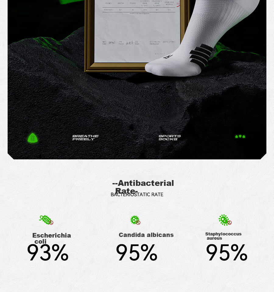 Jinxingji Anti-Pilling Thickened Towel Bottom Sports Socks Men's Long Socks Odor-Resistant Right-Angle Basketball Running Fitness Socks 12