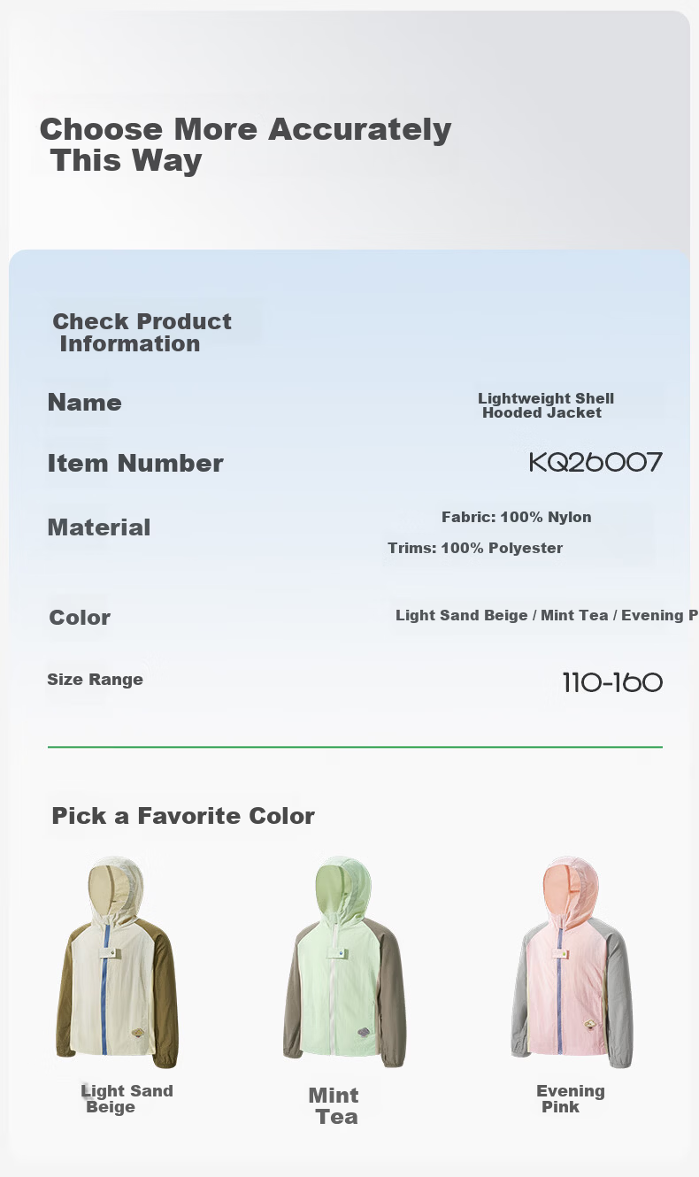 Kocotree KK Tree Kids UV Protection Breathable Skin Jacket Boys Girls Spring Summer Lightweight Coat 4