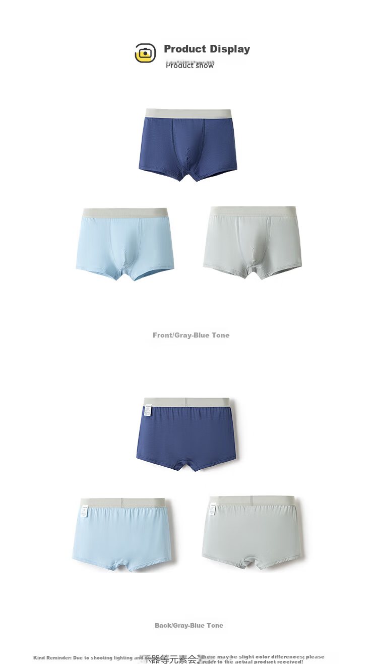 Balabala Boys Cotton Boxer Briefs Mid to Large Kids Adult Dad Style Skin-Friendly Trunks 3-Pack 209925170115 3