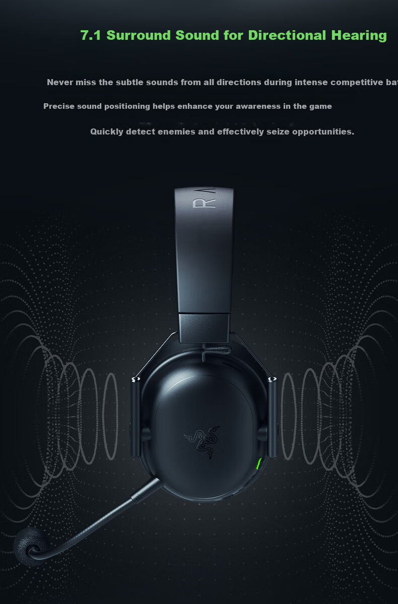 Razer BlackShark V3 X Speed Edition Wireless Over-Ear Gaming Headset Three-Mode Detachable Microphone Delta EQ Adjustment CSGO PUBG Black 5