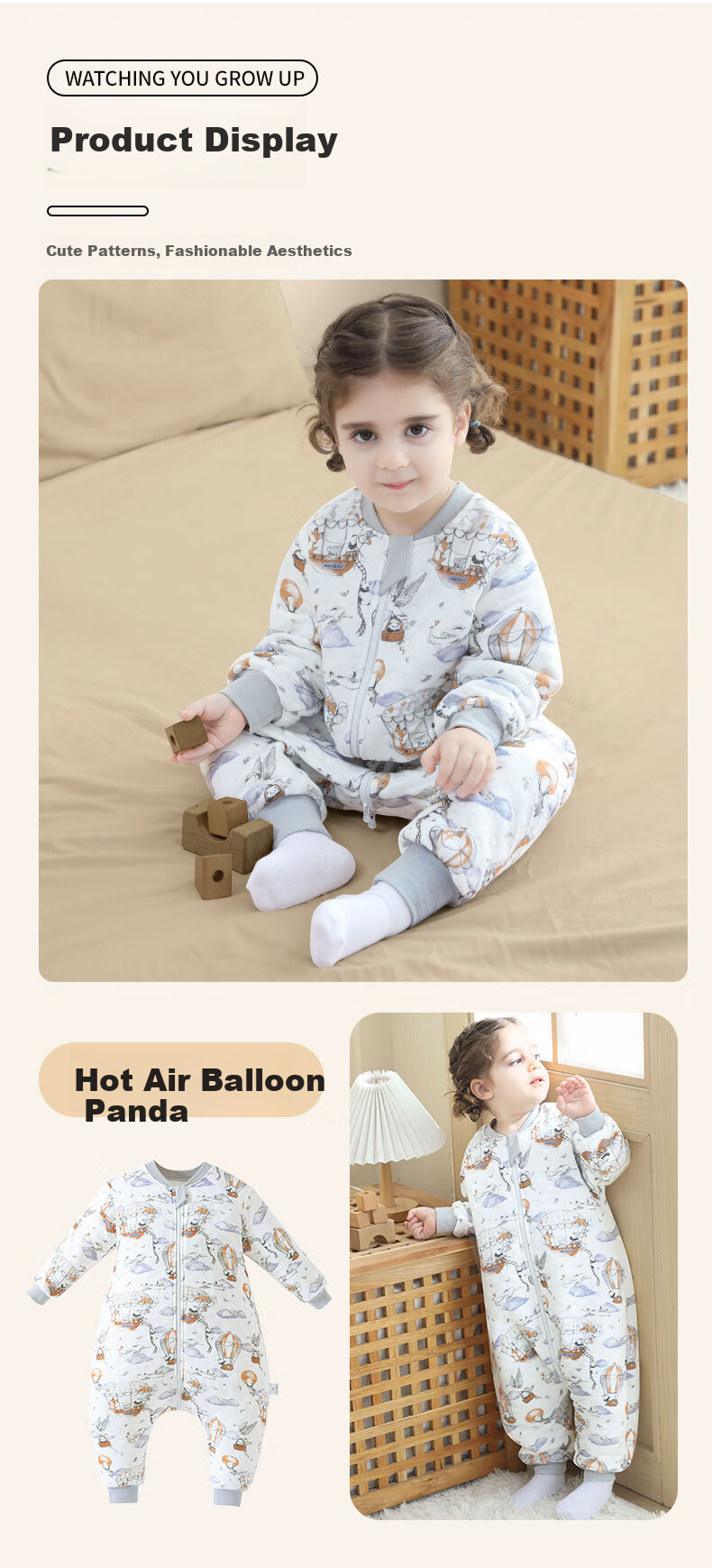 Nanjiren Baby Sleeping Bag Spring Summer Bamboo Air Cotton Kids Anti-Kick Quilt Pajamas Baby Air-Conditioned Split-Leg Sleeping Bag Size 90 14