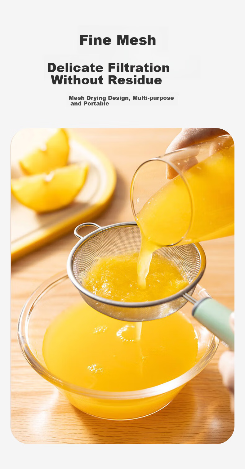 Baoshi Baby Food Strainer Filter Soy Milk Sieve Egg Tart Liquid Filter Stainless Steel Baking Tool Household 4