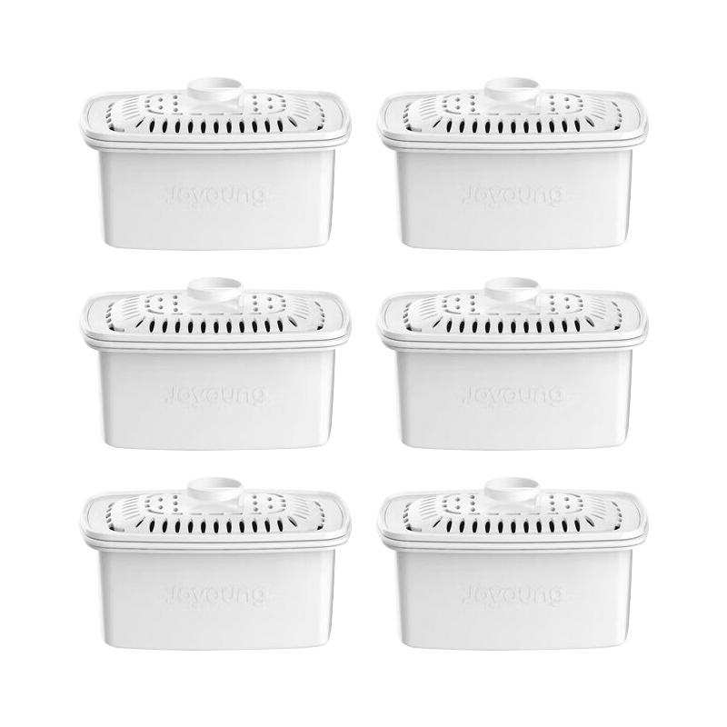 Joyoung Water Purifier Pitcher Kitchen Water Filter Pitcher Chlorine Removal Scale Reduction Filter Cartridge F5 Six-Pack Compatible with JYW-RB102/B05E/B02