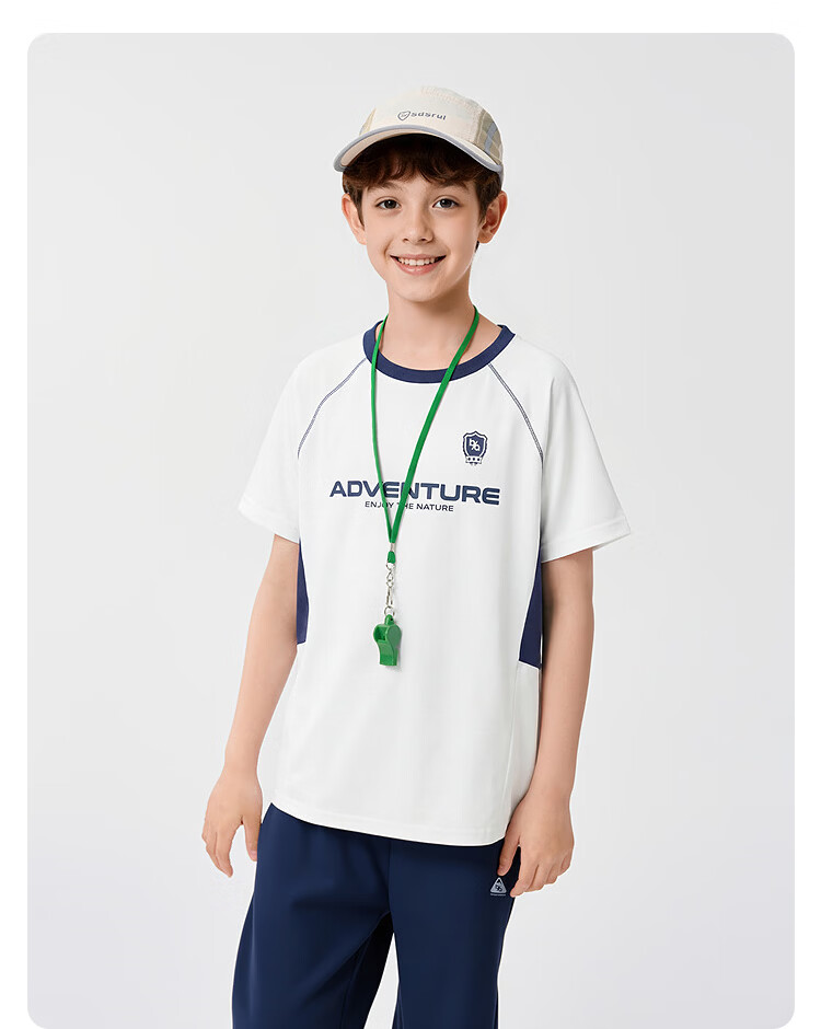 BALABALA Boys' Short-Sleeve Set, Children's Two-Piece Outfit for Older Kids, 2026 New Summer Style, Moisture-Wicking Quick-Dry T-Shirt And Pants 19