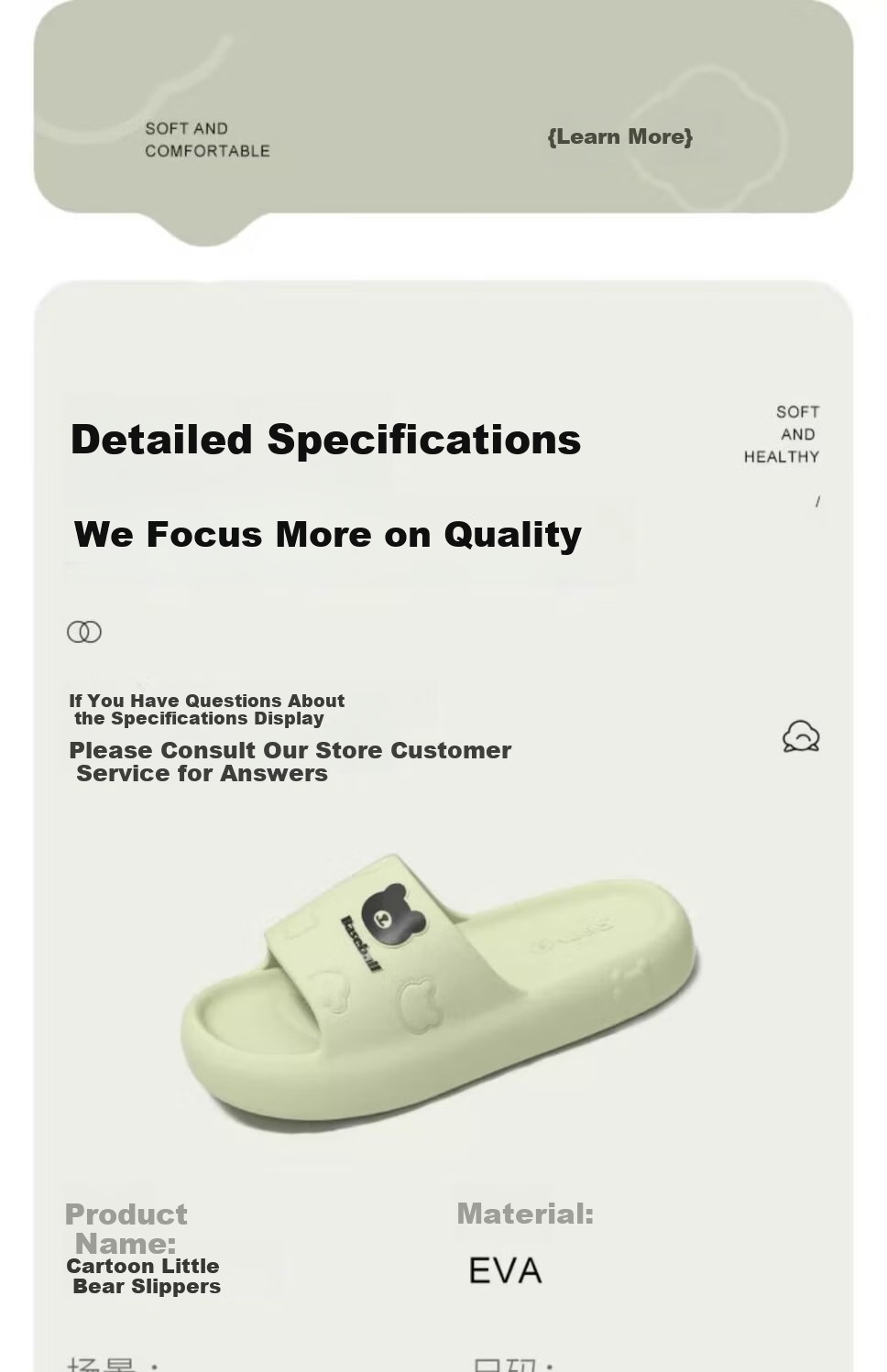 YUZHAOLIN Unisex Indoor Bathroom Slippers YG199 Khaki Size 36-37 15