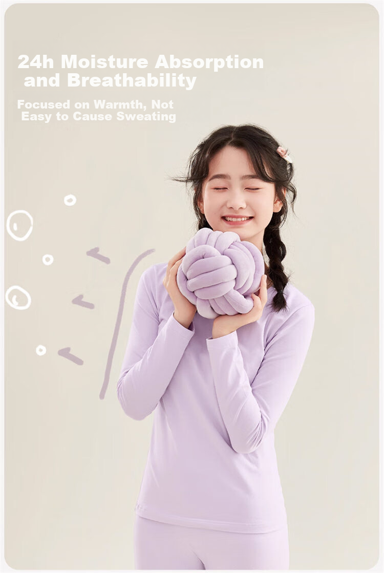 LangSha Youth Girls Underwear Set Autumn Thermal Cotton Long Johns for Middle and High School Students 6