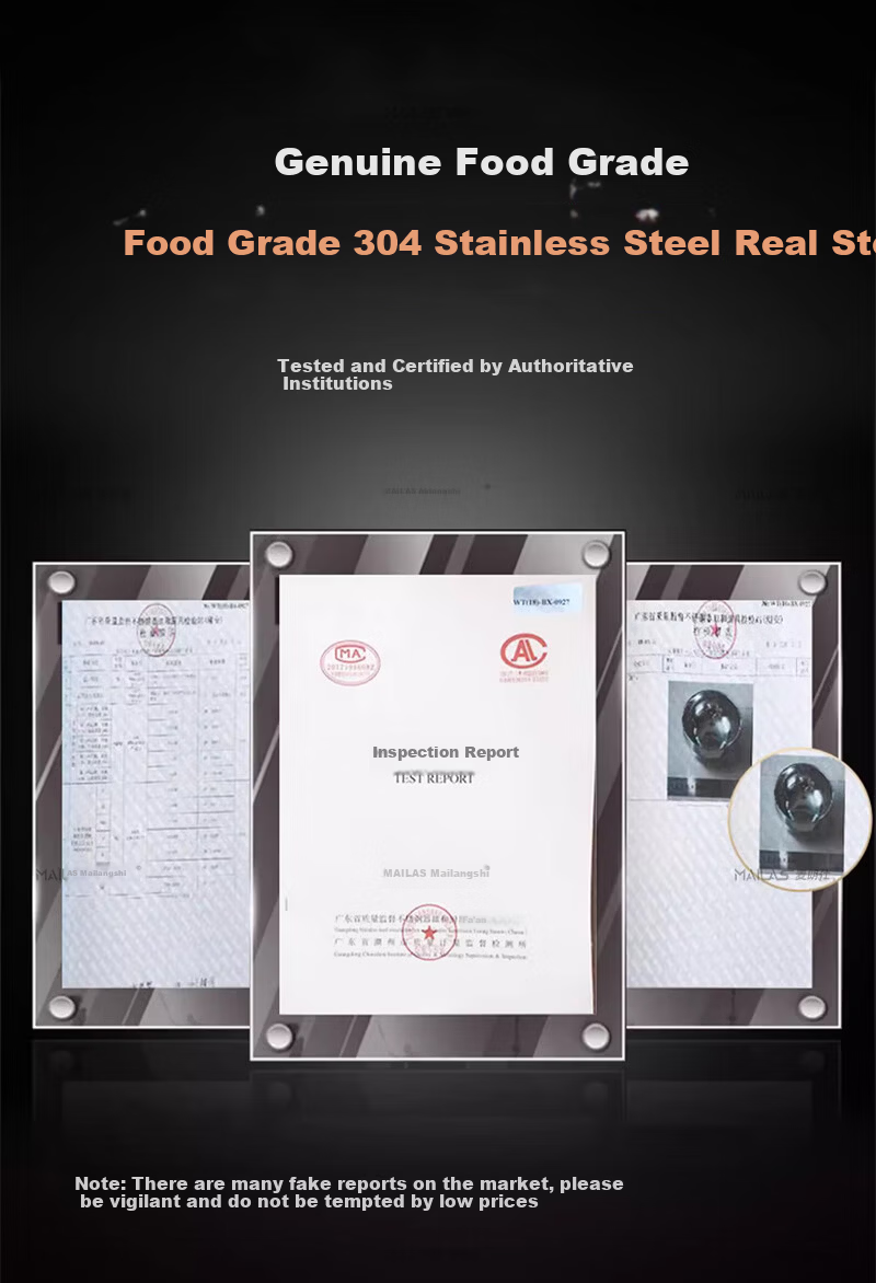 Mailangshi 11.5cm Double-Layer Thickened 304 Stainless Steel Soup Bowl, Anti-Scald Commercial Rice Bowl for Canteen 4