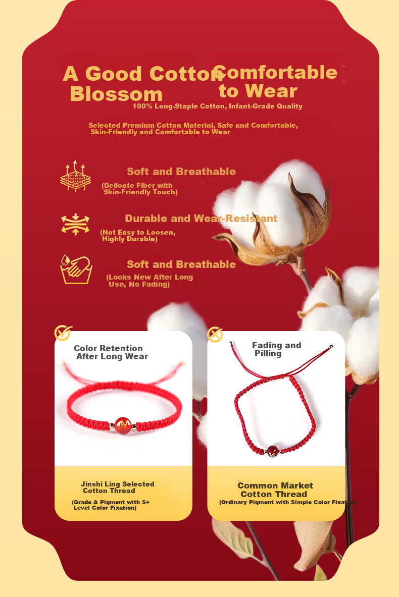 Jinshiling 2026 Year of the Horse Zodiac Bracelet Unisex Lucky Red String Bracelet Wealth and Fortune New Year Gift 8