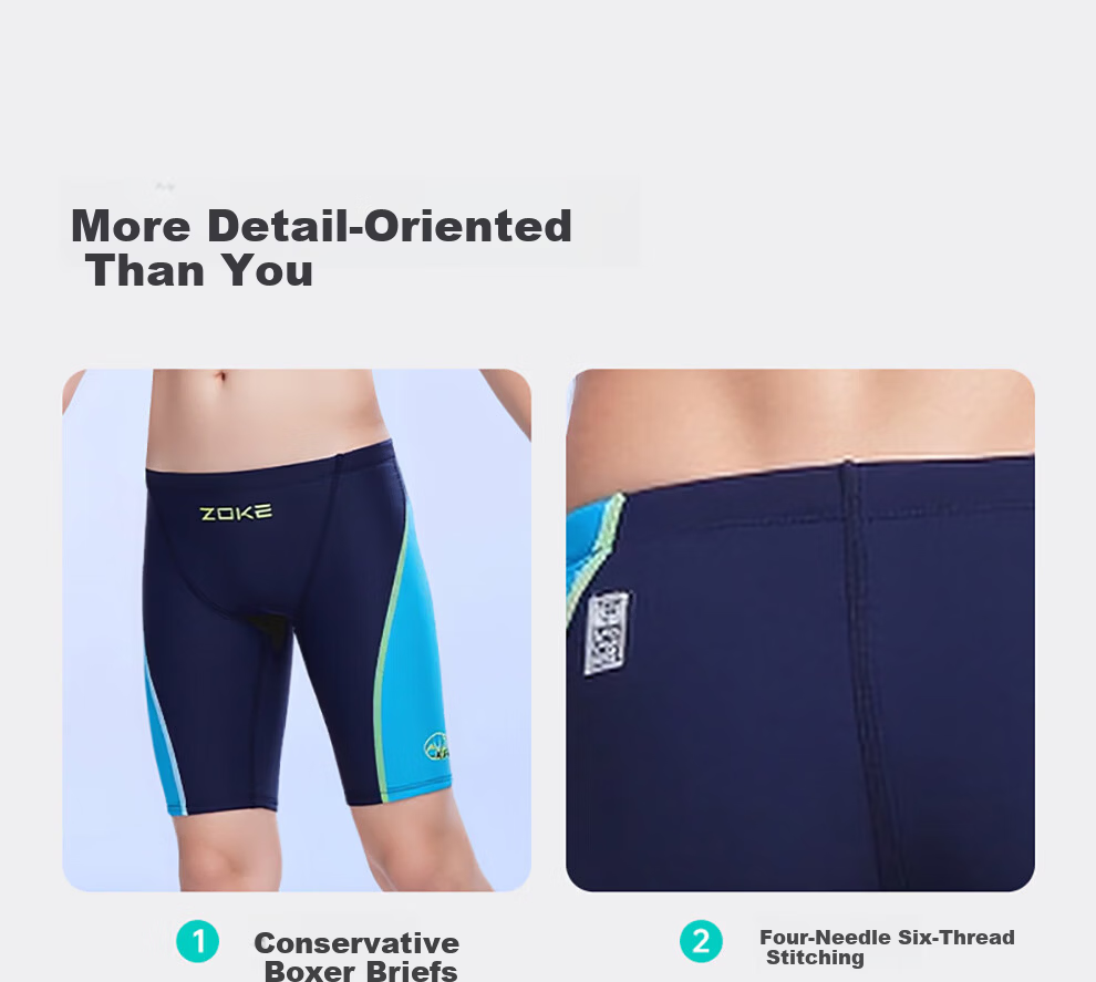 ZOKE ZOKE Swimming Package, Boys' Knee-Length Swim Shorts And Swim Cap Two-Piece Set JD22626887-1 Black/Blue 165 4