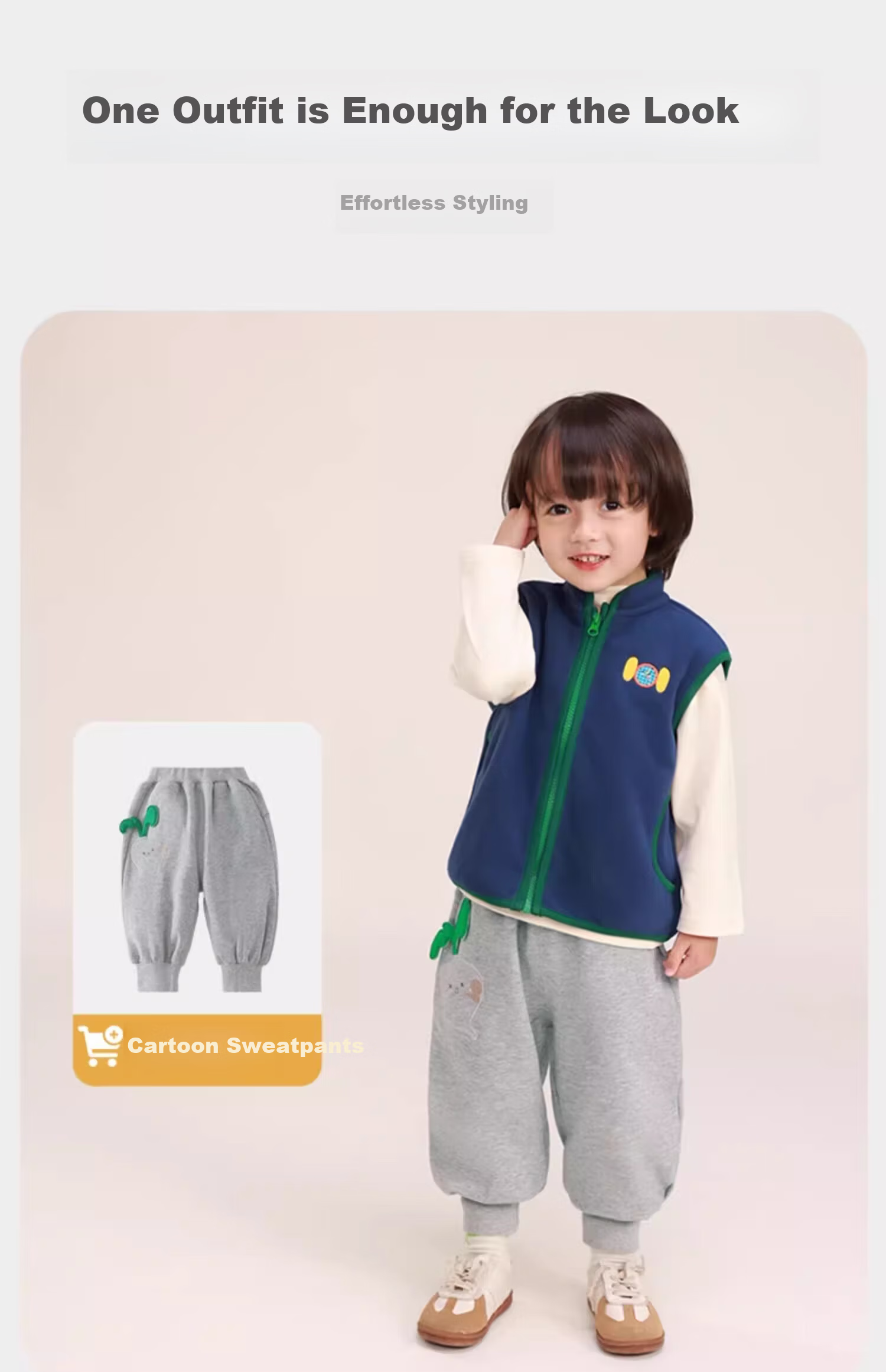Ciciibear Boys' Fleece Vest Spring and Autumn Children's Warm Baby Waistcoat 14