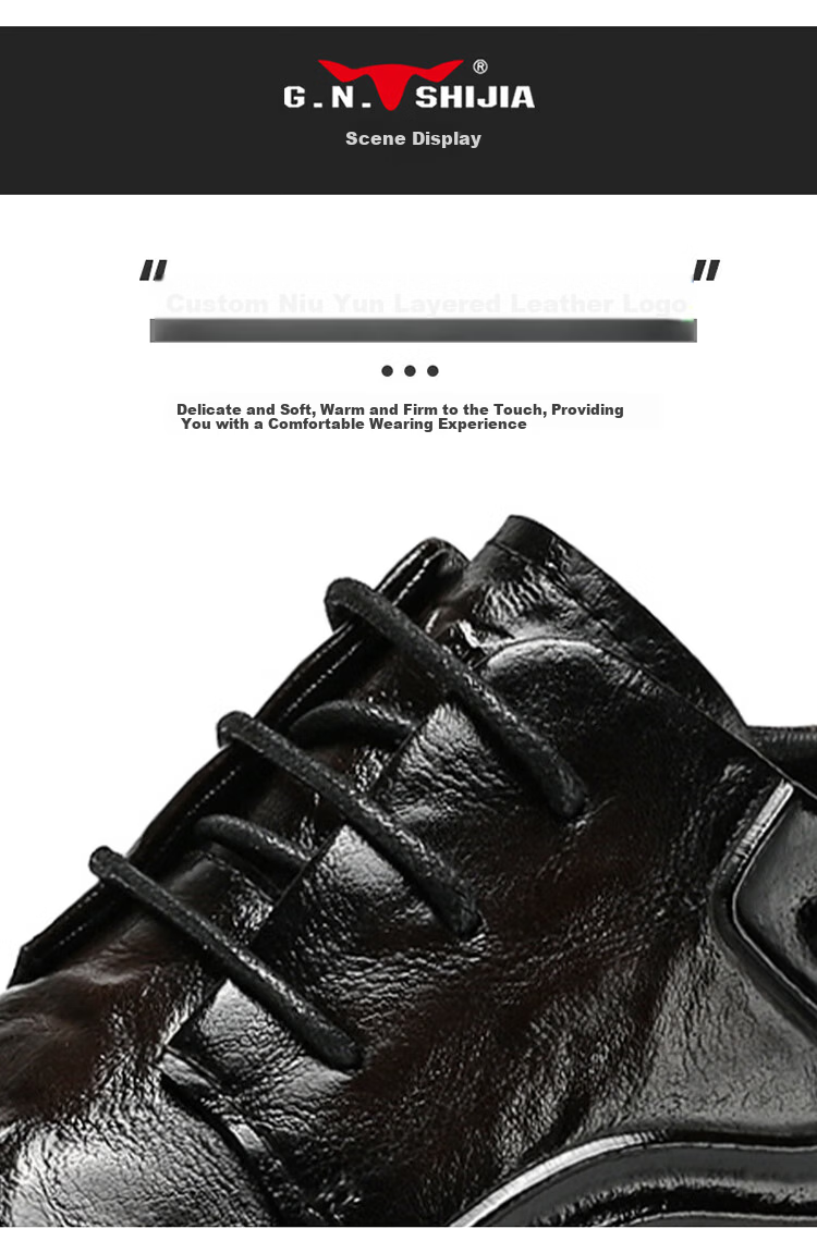 Bull Family Men's Shoes 2026 Spring Autumn New British Style Business Casual Leather Shoes Big Head Height Increasing Formal Wedding Shoes for Men 5