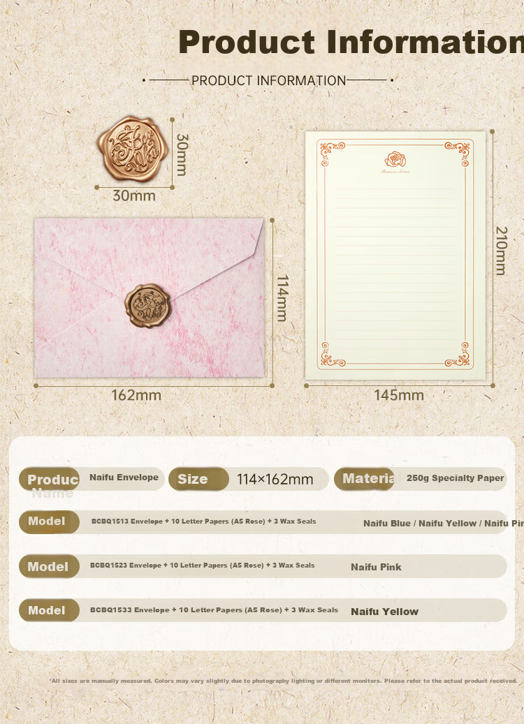 Kingdee Premium Romantic Love Letter Envelope and Stationery Set Teacher's Day Birthday Gift Handwritten Envelope Confession Card Postcard Naifu Envelope BCBQ153 6