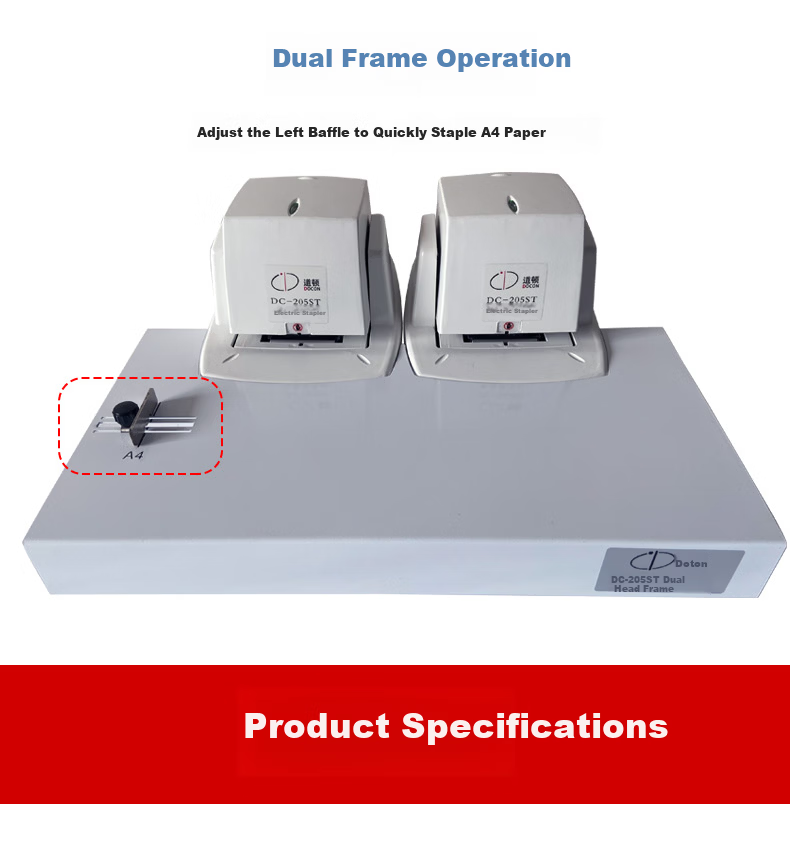 DOCON DC-207ST/207DT Stapler Refill Box, Flat Staple Automatic Light-Sensing Intelligent Electric Stapler Straight-Line Staples 5