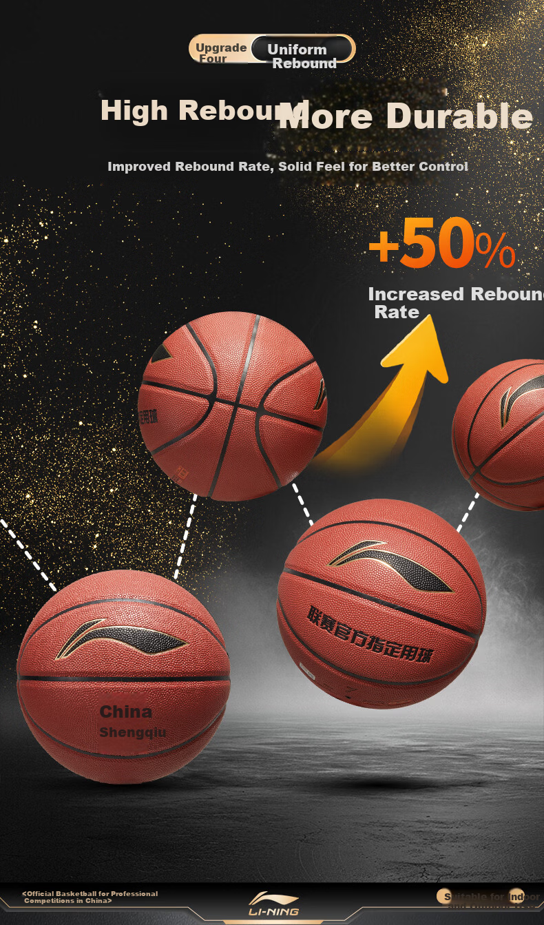 Li-Ning Basketball Adult Size 7 Junior High and Primary School Student Youth Exam Special Indoor Outdoor Non-Slip Training Size 7 Basketball 11
