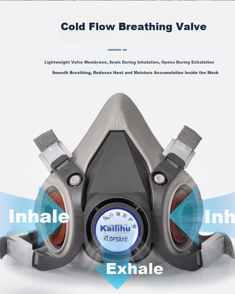 Kailehu Gas Mask Respirator Paint Spray Dustproof Industrial Chemical Pesticide Organic Vapor Protective Face Mask 6