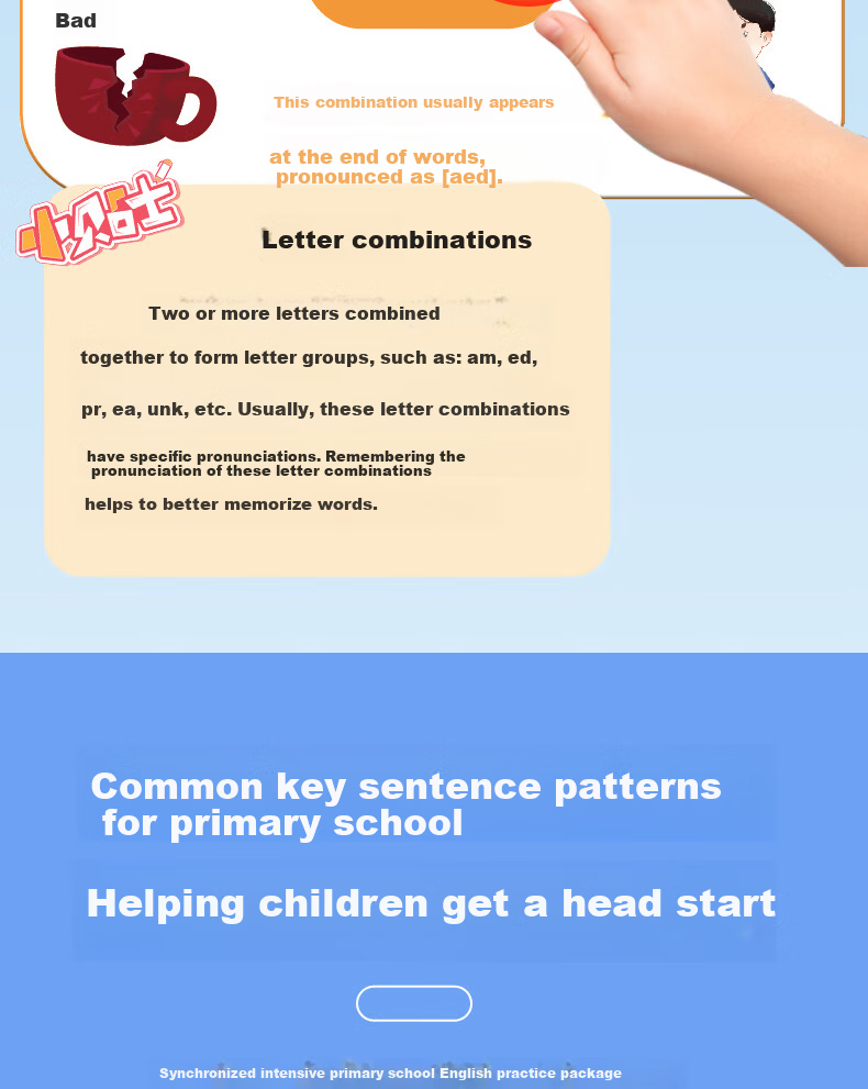Lifang Beginner Grade 3 English Phonics Reading Sound Book Natural Spelling English Words Nursery Rhymes Story Machine 14