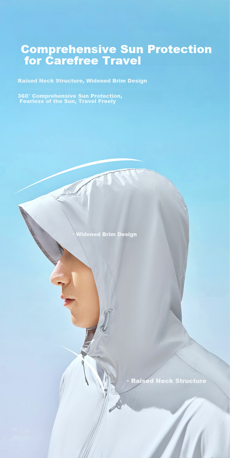 ERKE [Yu Shitong Same Style] Men's Summer Sun Protection Jacket Windbreaker Hooded UPF100+ Sportswear 5