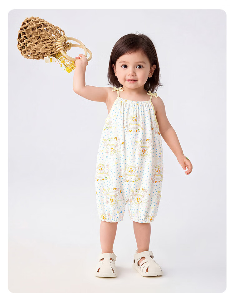 Balabala [balaOne] Baby Romper Infant Jumpsuit Girls 2026 Sweet Strap Design 7