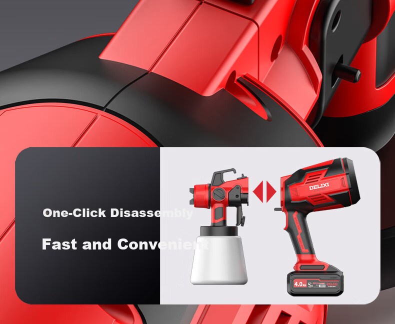 Delixi Electric 21V Electric Paint Sprayer Latex Paint Machine Oil Paint High Atomization 4.0 Single Battery Set 24